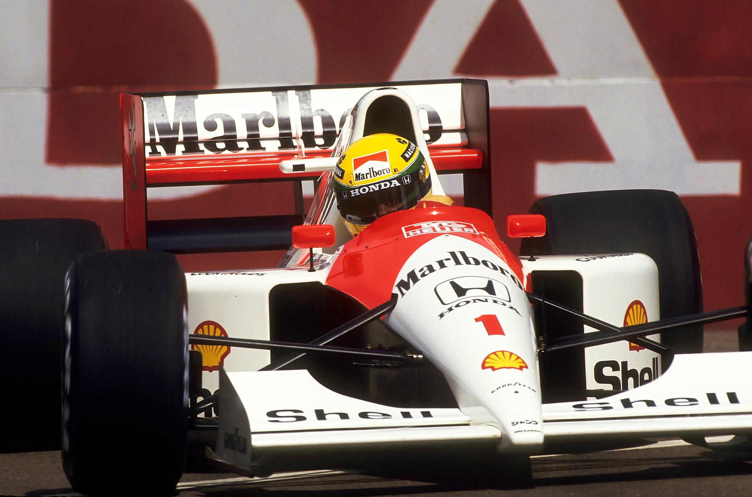 Vintage F1 McLaren Honda Ayrton Senna Sign – MP4 Nose Style Advertising