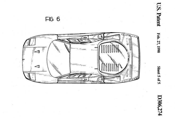 Ferrari F40 Patent Drawing 6