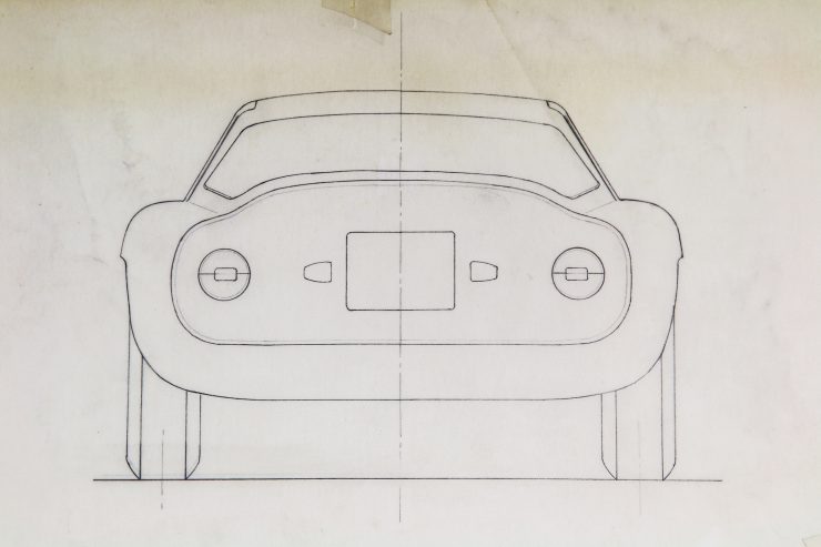 Blueprints of the Alfa Romeo Giulia Tubolare Zagato Back