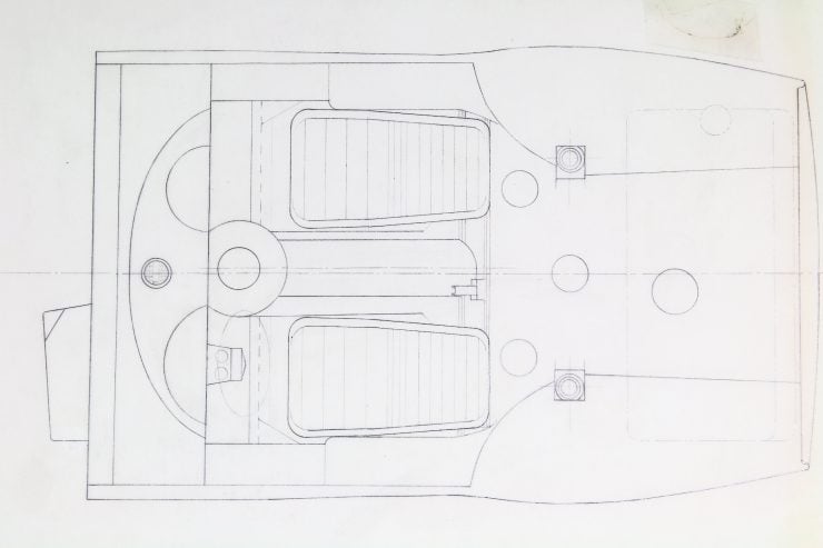 Blueprints of the Alfa Romeo Giulia Tubolare Zagato Cockpit