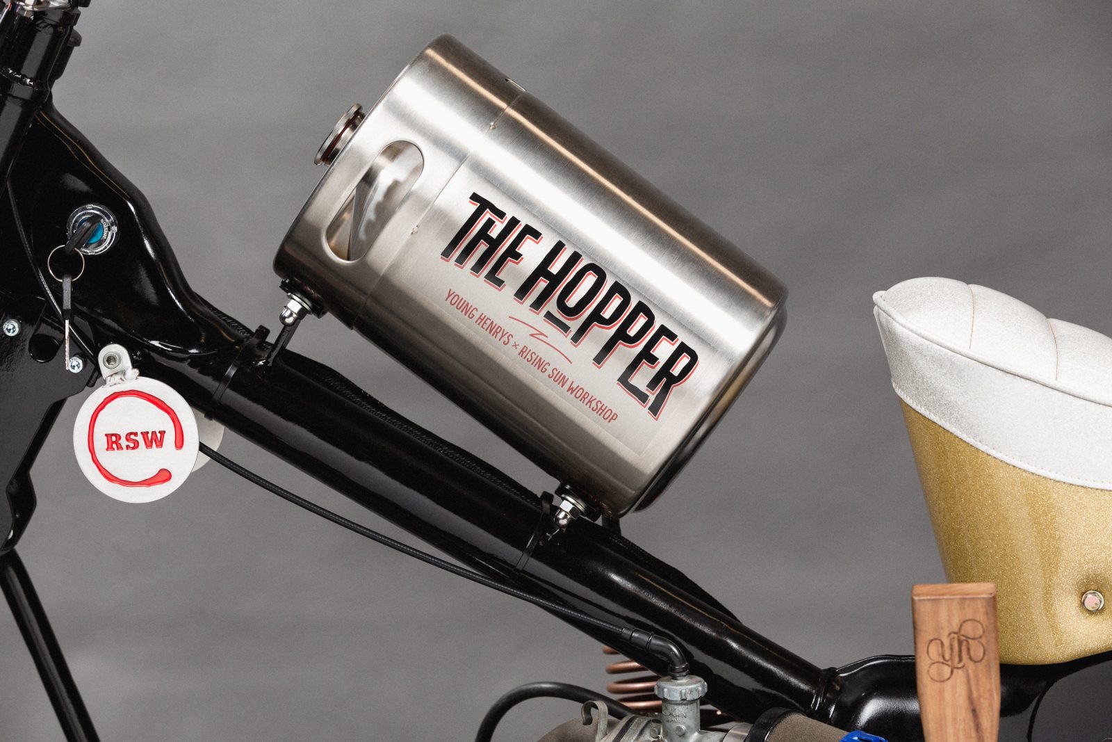 The Rising Sun x Young Henrys Custom Postie Bike Chopper The