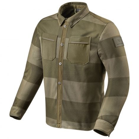 REV'IT! Stripes Tracer Air Overshirt - An Armored, Vented Motorcycle Shirt