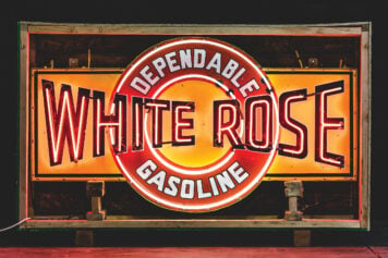 White Rose Dependable Gasoline Neon Sign