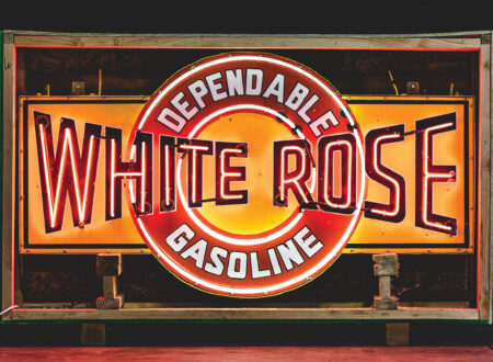 White Rose Dependable Gasoline Neon Sign
