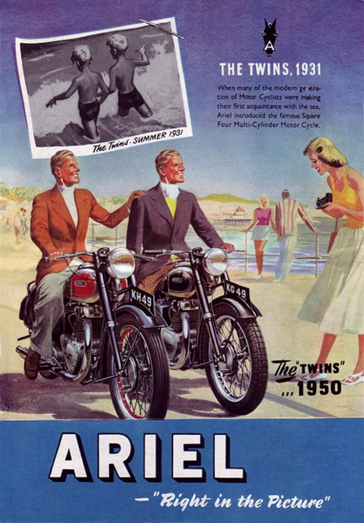 Ariel Red Hunter twin motorcycle advertisement