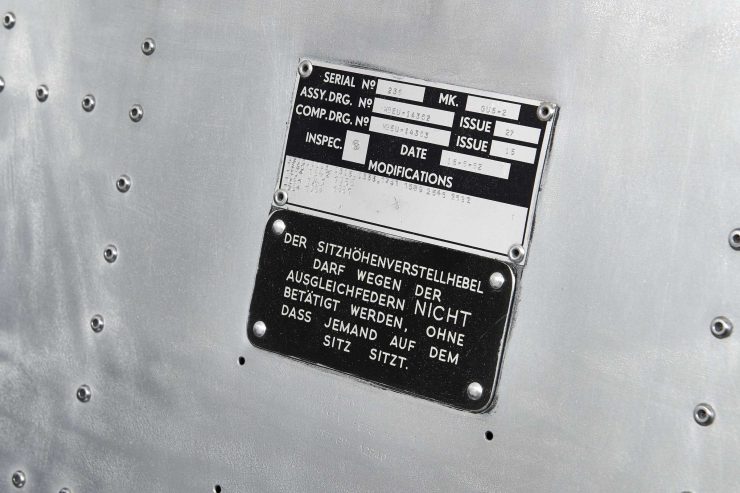 Martin-Baker Mk 5 Ejection Seat ID Plate