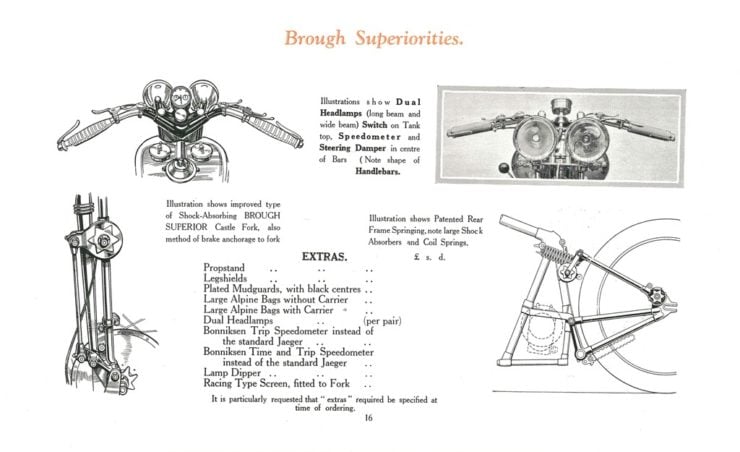Brough Superior motorcycle features