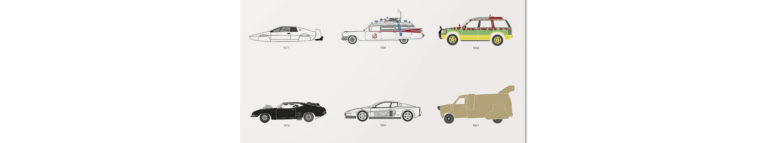 The Film Classic Car Poster by Rear View Prints - Can You Name Them All?