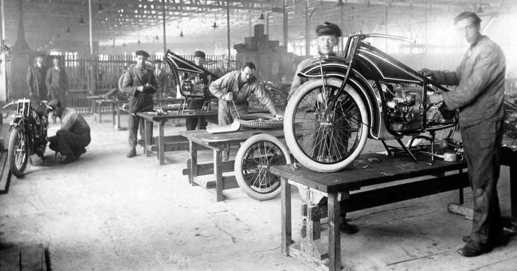 Vintage BMW Motorcycle Factory