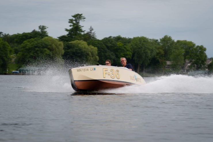 Bugbite Mahogany Speedboat On Water 2
