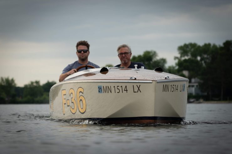 Bugbite Mahogany Speedboat On Water 3