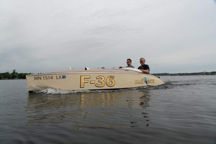 Bugbite Mahogany Speedboat On Water 4