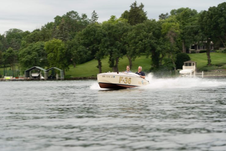 Bugbite Mahogany Speedboat On Water 6