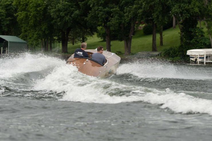 Bugbite Mahogany Speedboat On Water