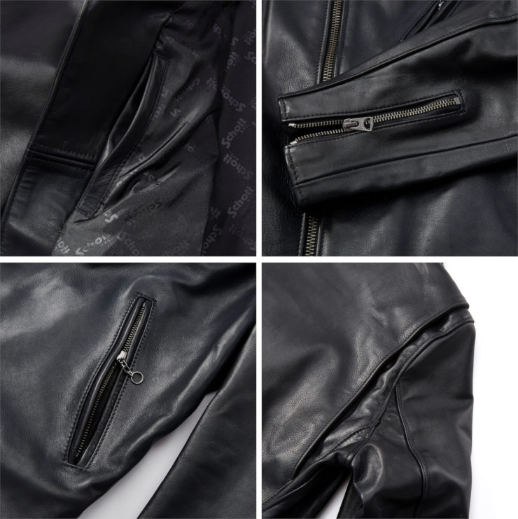 Schott Light Weight Cowhide Motorcycle Jacket Collage