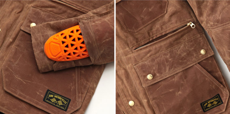 Kingsland Motorcycle Parka by Jane Motorcycles Tan Details