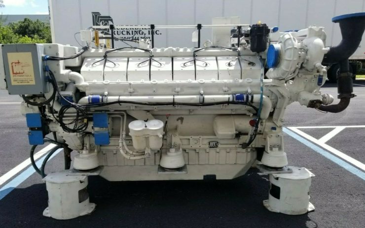 Twin-Turbo Deutz V16 Marine Diesel Engine Side