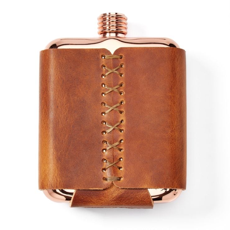 Whiskey Leatherworks The Clark Fork Copper Flask Back