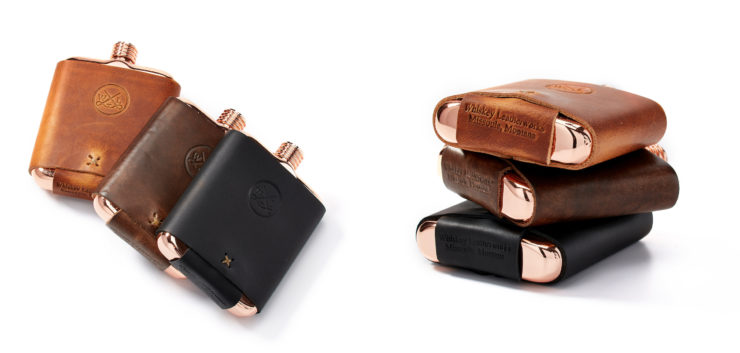 Whiskey Leatherworks The Clark Fork Copper Flask Colors