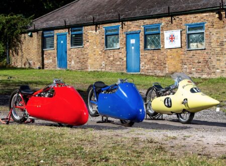 Yellow Peril, Scarlet Peril, and Blue Peril Sprint Racing Triumph
