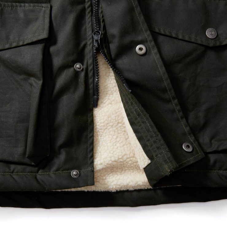 Flint and Tinder Sherpa-Lined Waxed Ridge Parka Detail 4