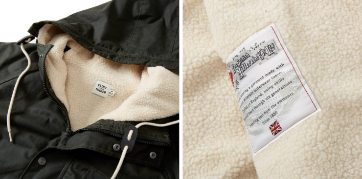 Flint and Tinder Sherpa-Lined Waxed Ridge Parka Details