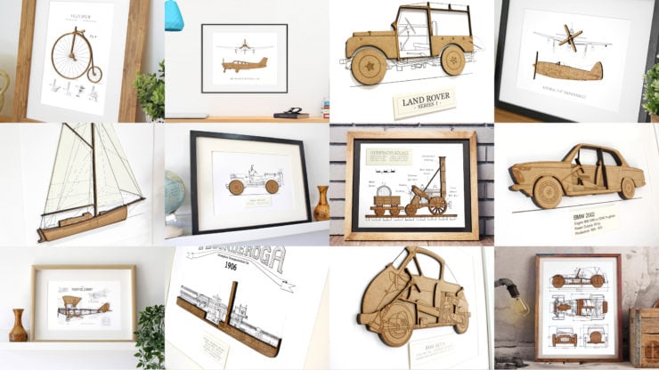 Laser Cut Wooden Vehicle Blueprints by Simply Cut Art 11