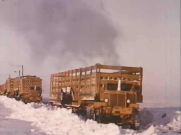 Arctic Convoy With Giant Mack Trucks 6