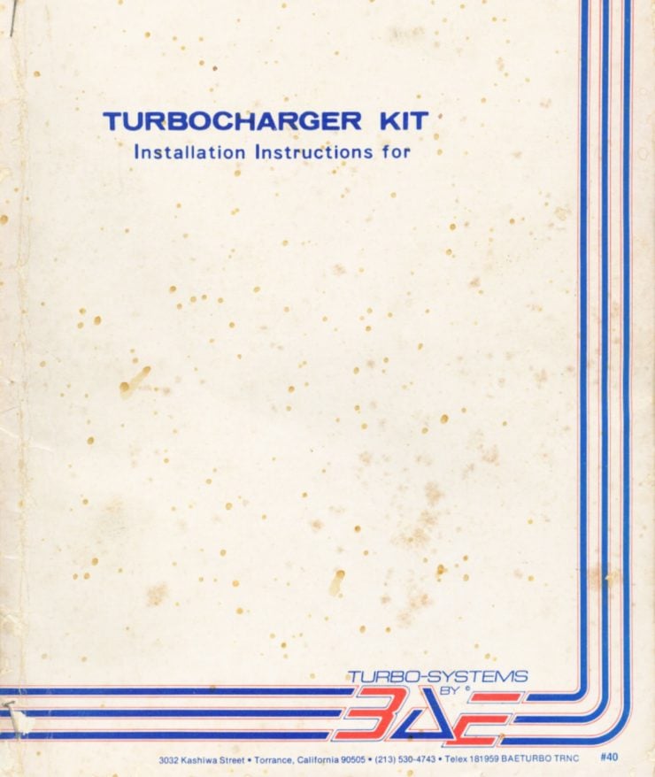 DeLorean BAE Turbocharger Cover