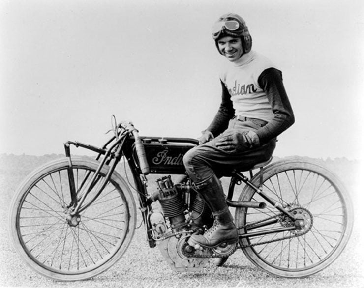 Albert Shrimp Burns Indian motorcycle