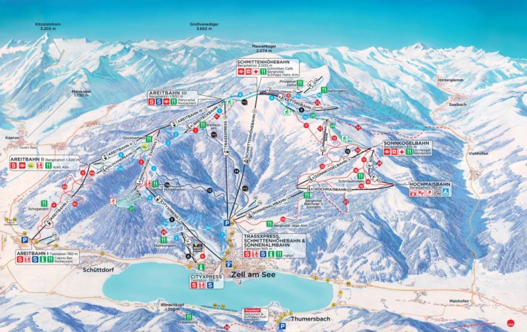 Zell am See Ski Map Austria