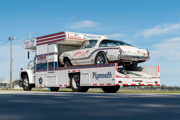 1966 Plymouth Barracuda Drag Car with 1965 Dodge C-500 Hauler 1