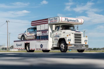 1966 Plymouth Barracuda Drag Car with 1965 Dodge C-500 Hauler