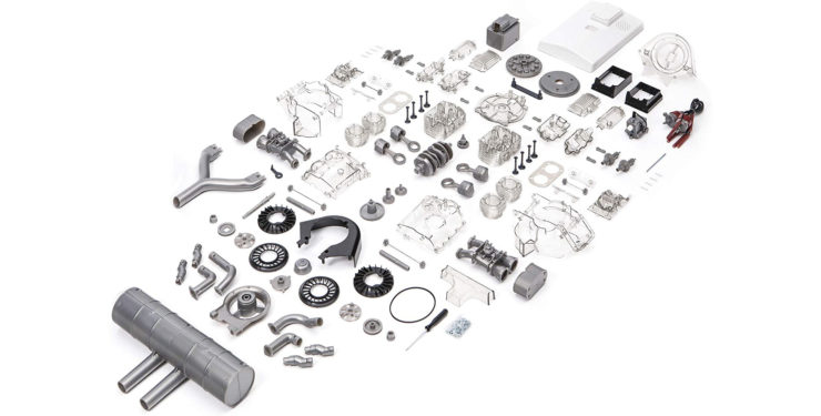 Porsche Carrera Type 547 4-Cylinder Boxer Engine Scale Model Parts