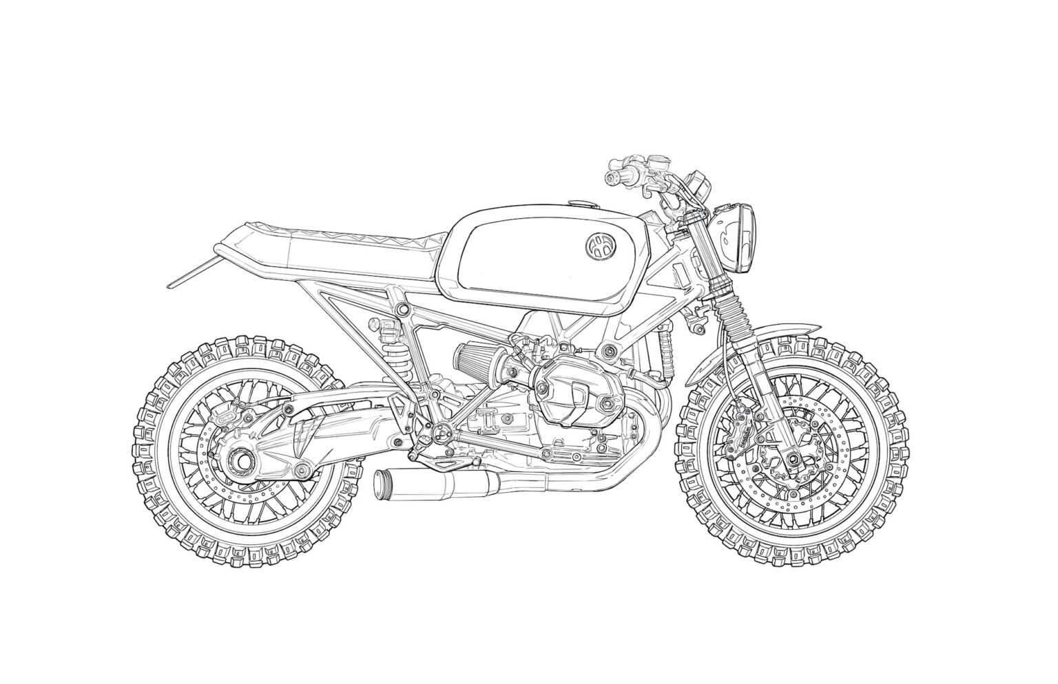 A Free Motorcycle Adult Coloring Collection by Adam Kay
