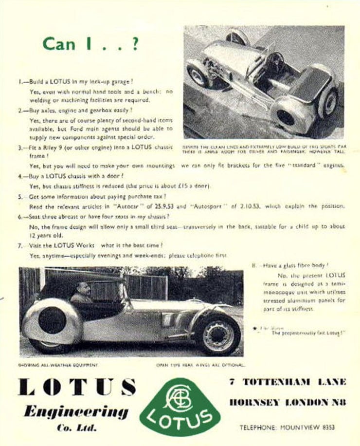 Lotus MkVI advertisement