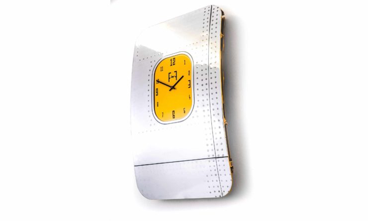 Boeing 747 Window Fuselage Clock by Plane Industries Yellow