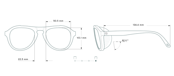 Sunski Treeline Sunglasses Measurements