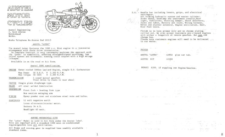 Austel Lotec Information Sheet