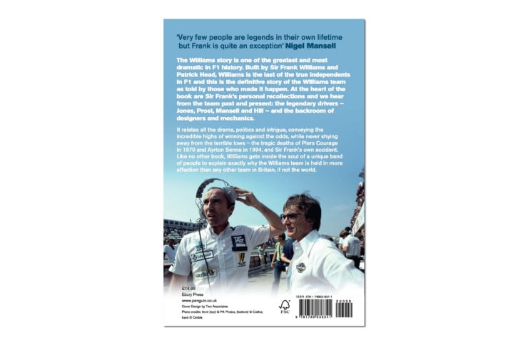 Williams – The Legendary Story Of Frank Williams And His F1 Team In Their Own Words Book Back