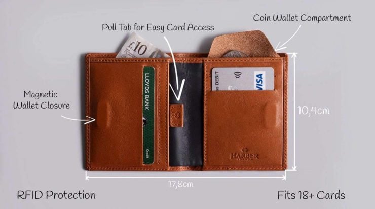Leather Bifold Wallet with RFID Protection by Harber London 2