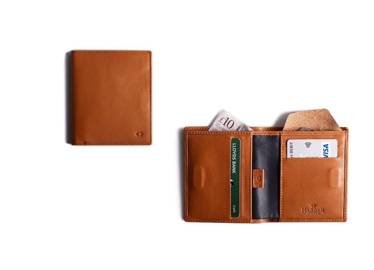 Leather Bifold Wallet with RFID Protection by Harber London