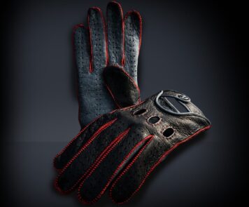 Opinari Rosso Acceso Peccary Leather Driving Gloves 9