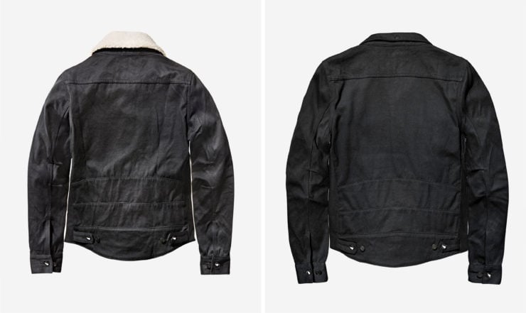 Saint Unbreakable Denim Shearling Collar Motorcycle Jacket Back