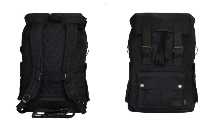 Merlin Ashby Waxed Cotton Motorcycle Rucksack Black