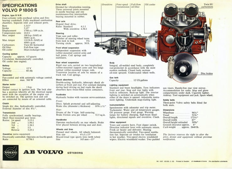 Volvo P1800 Engine