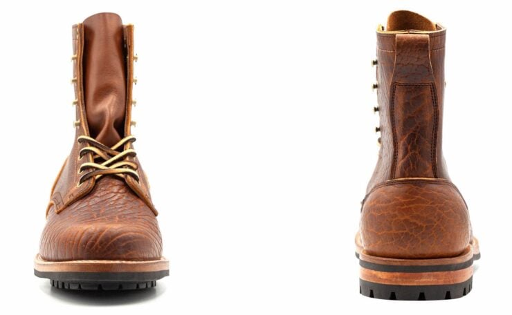 Bison Leather Boots Front + Back