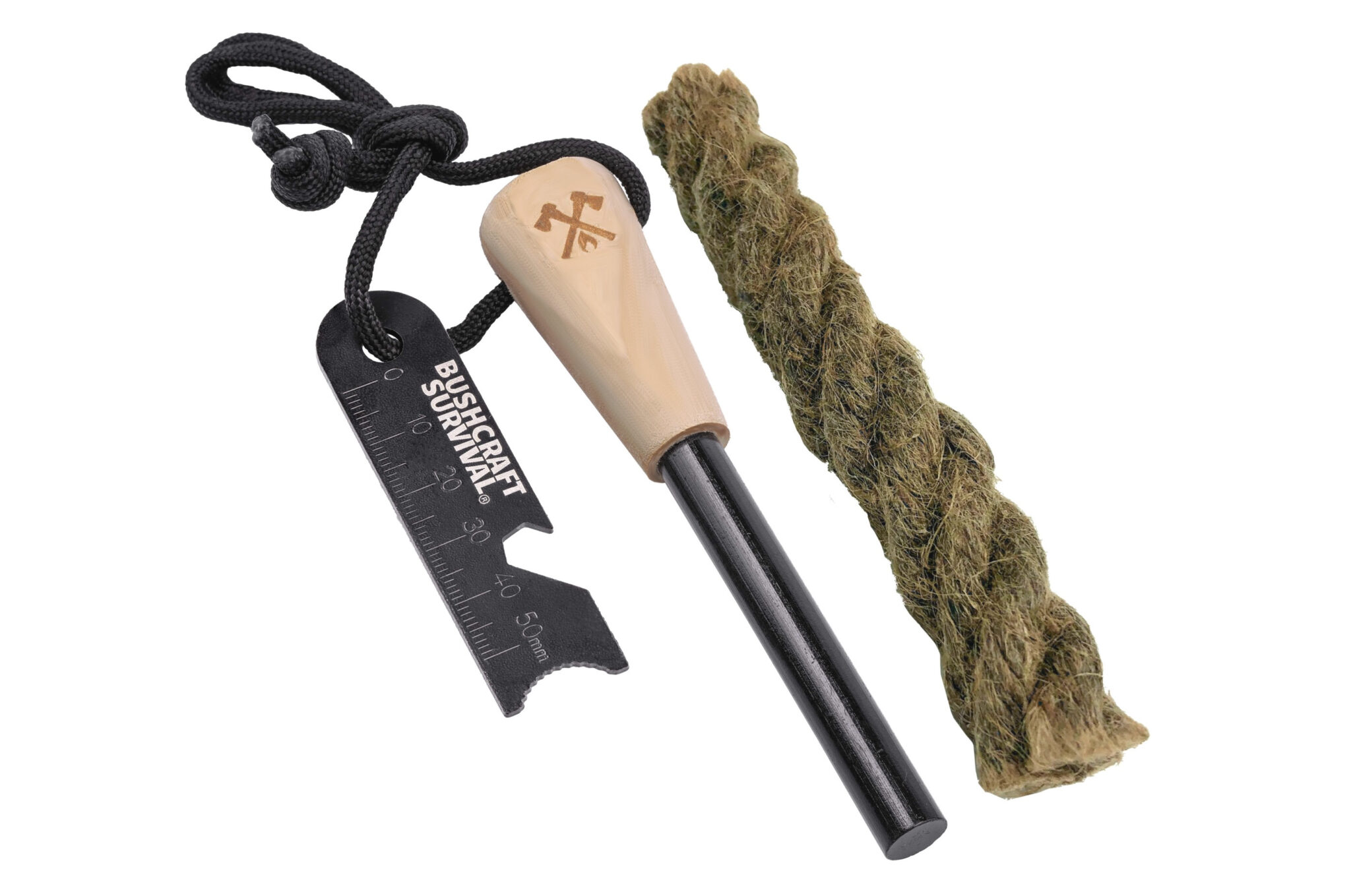 Bushcraft Survival Ferro Rod + Fire Starting Rope Survival Kit 17.95 USD