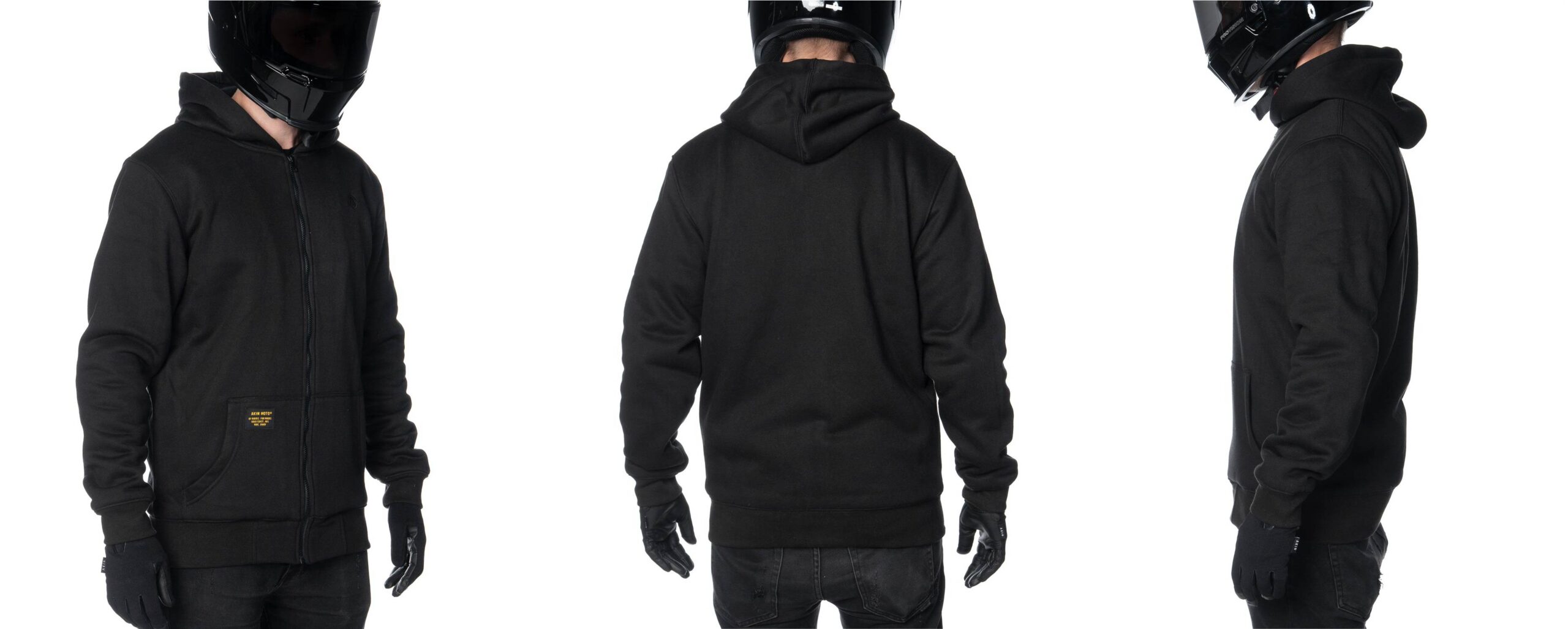Motorcycle Mens Made With Kevlar Hoodie Full Protective Armoured Lined Hood 