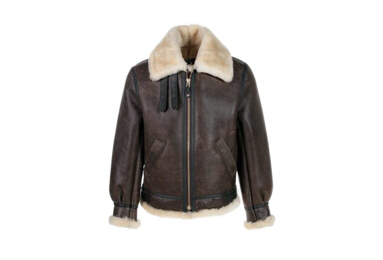 Schott Classic B-3 Sheepskin Leather Bomber Jacket – Made In The